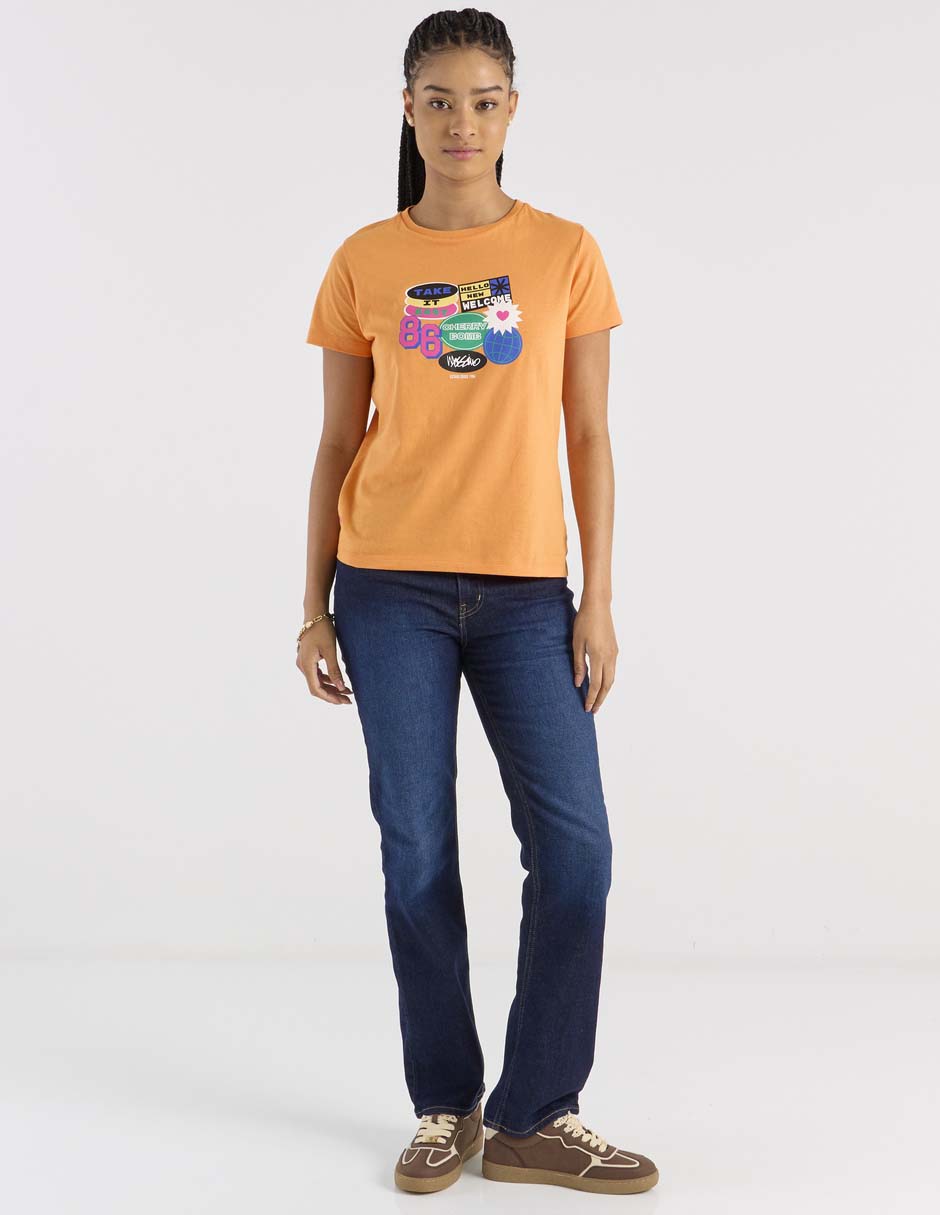 Playera manga corta cuello redondo para mujer 3