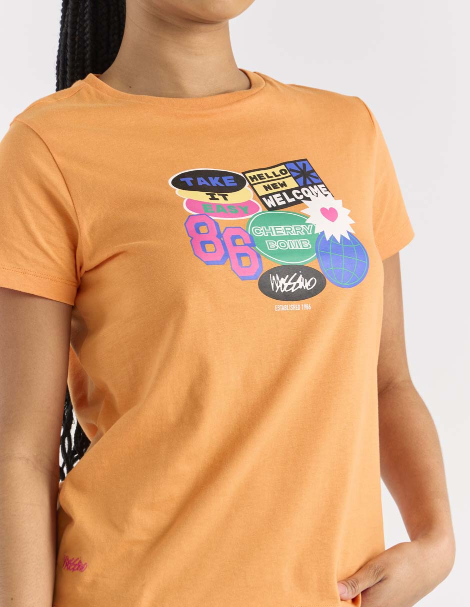 Playera manga corta cuello redondo para mujer 4