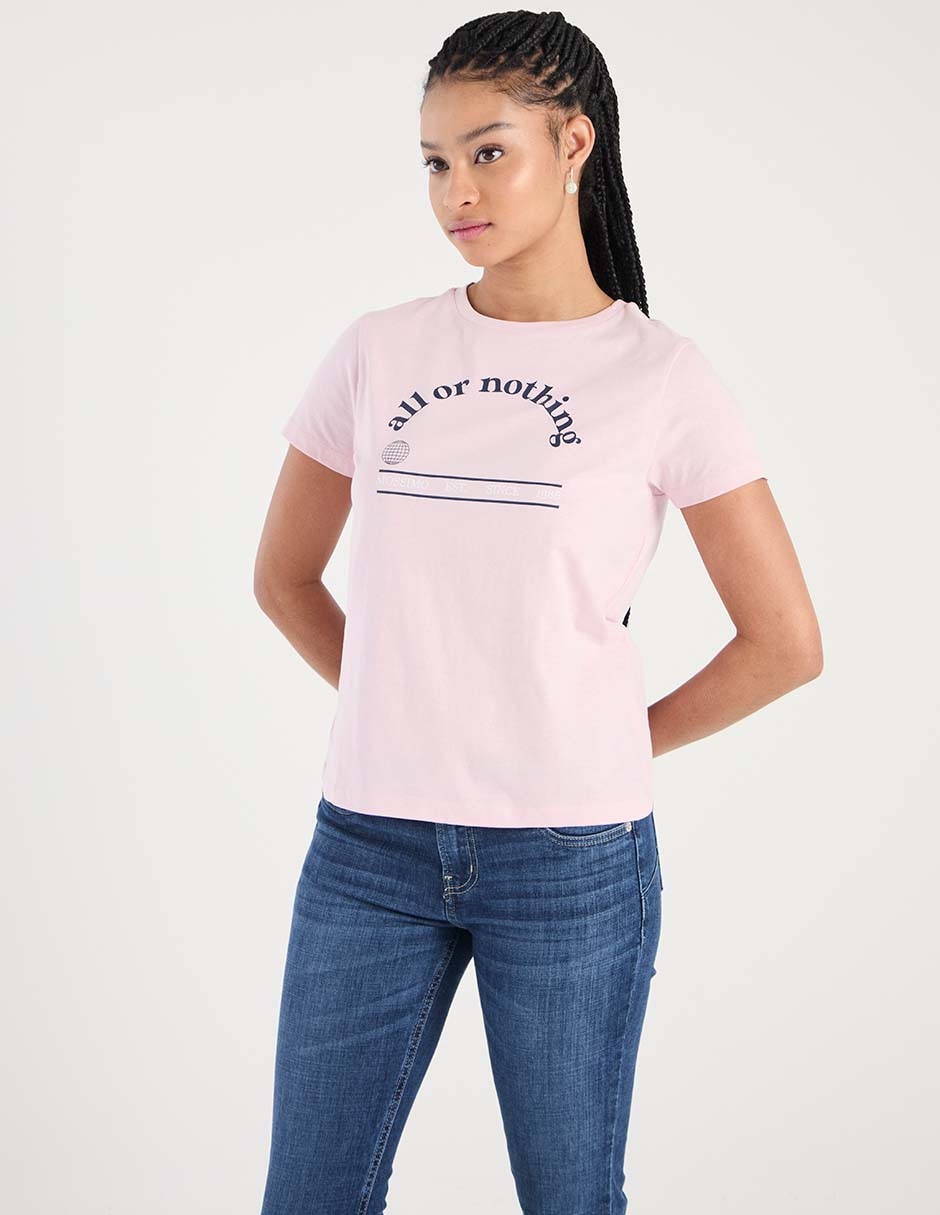 Playera manga corta cuello redondo para mujer Playera manga corta cuello redondo para mujer