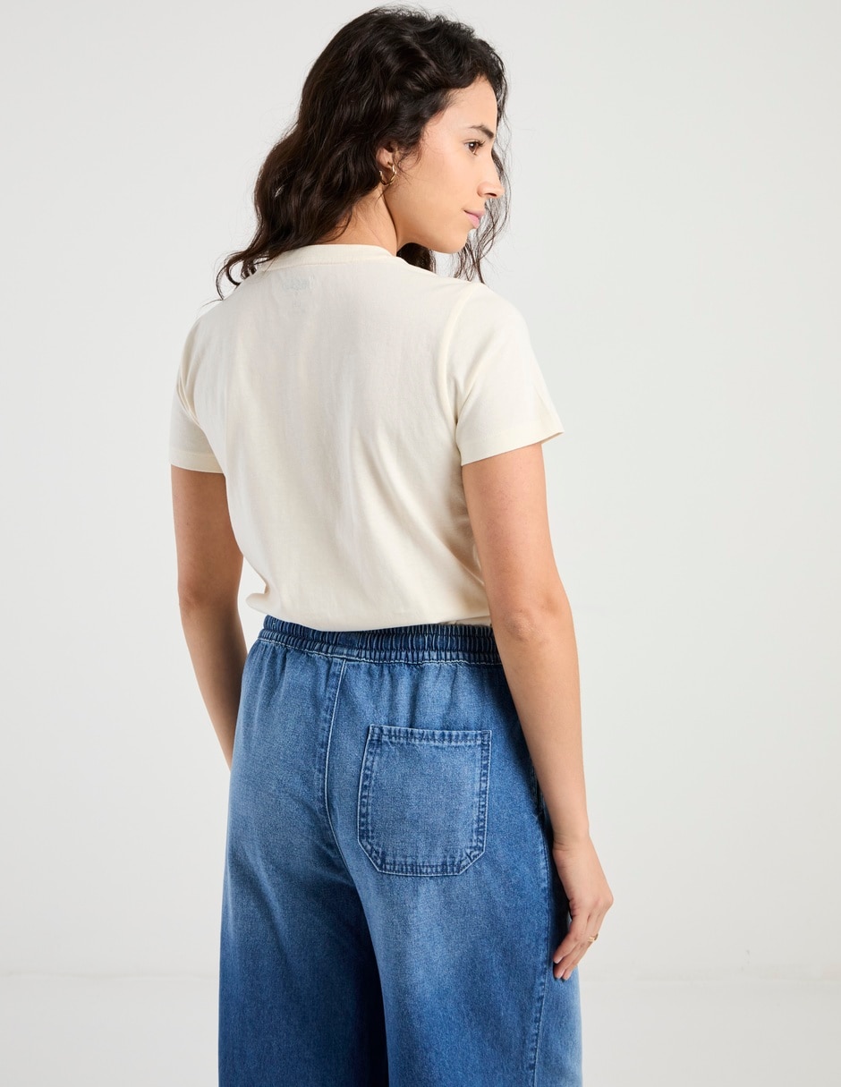 Playera manga corta Mossino cuello redondo para mujer 2
