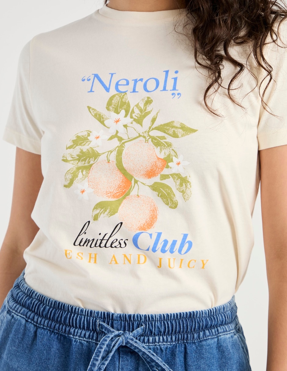 Playera manga corta Mossino cuello redondo para mujer 4