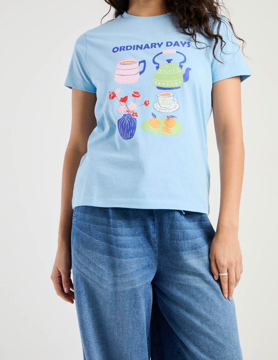 Playera manga corta cuello redondo para mujer 5