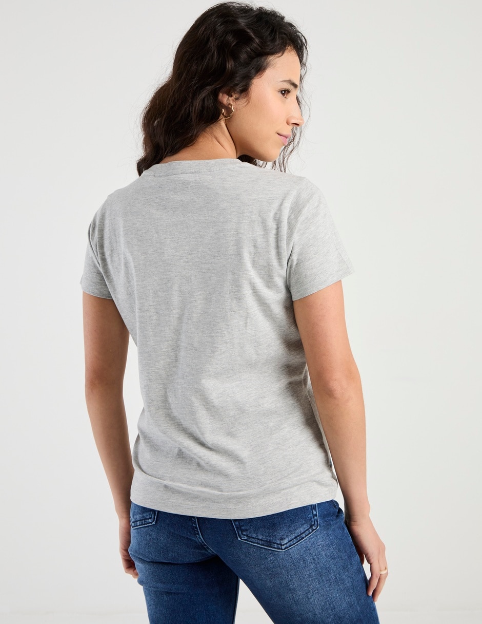Playera manga corta Mossino cuello redondo para mujer 2