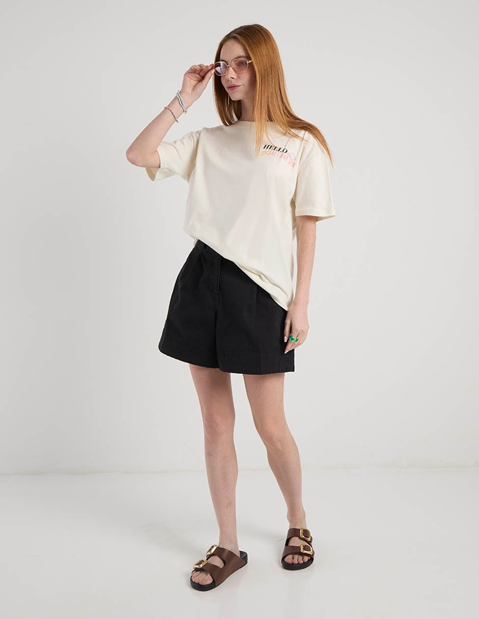 Playera manga corta cuello redondo para mujer 3