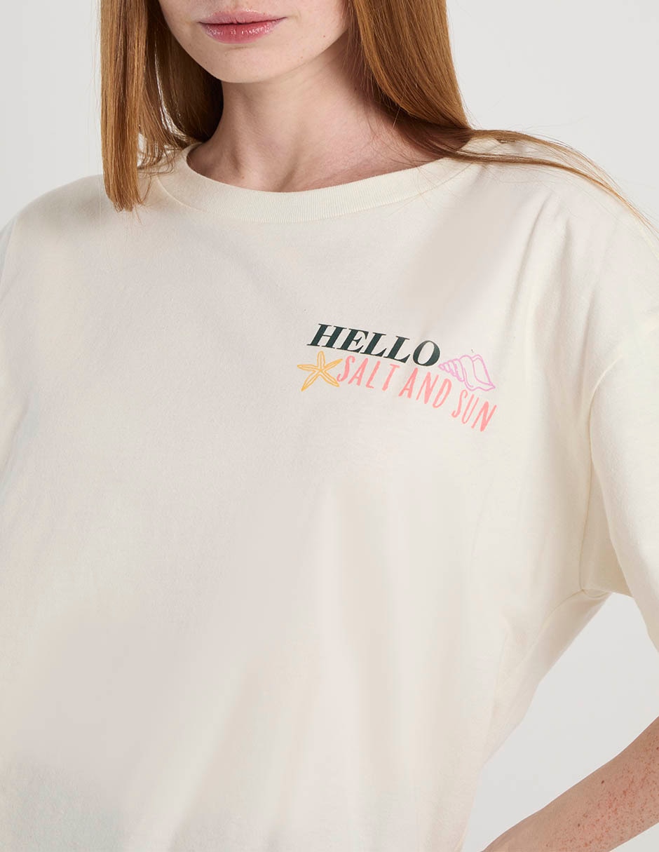 Playera manga corta cuello redondo para mujer 4