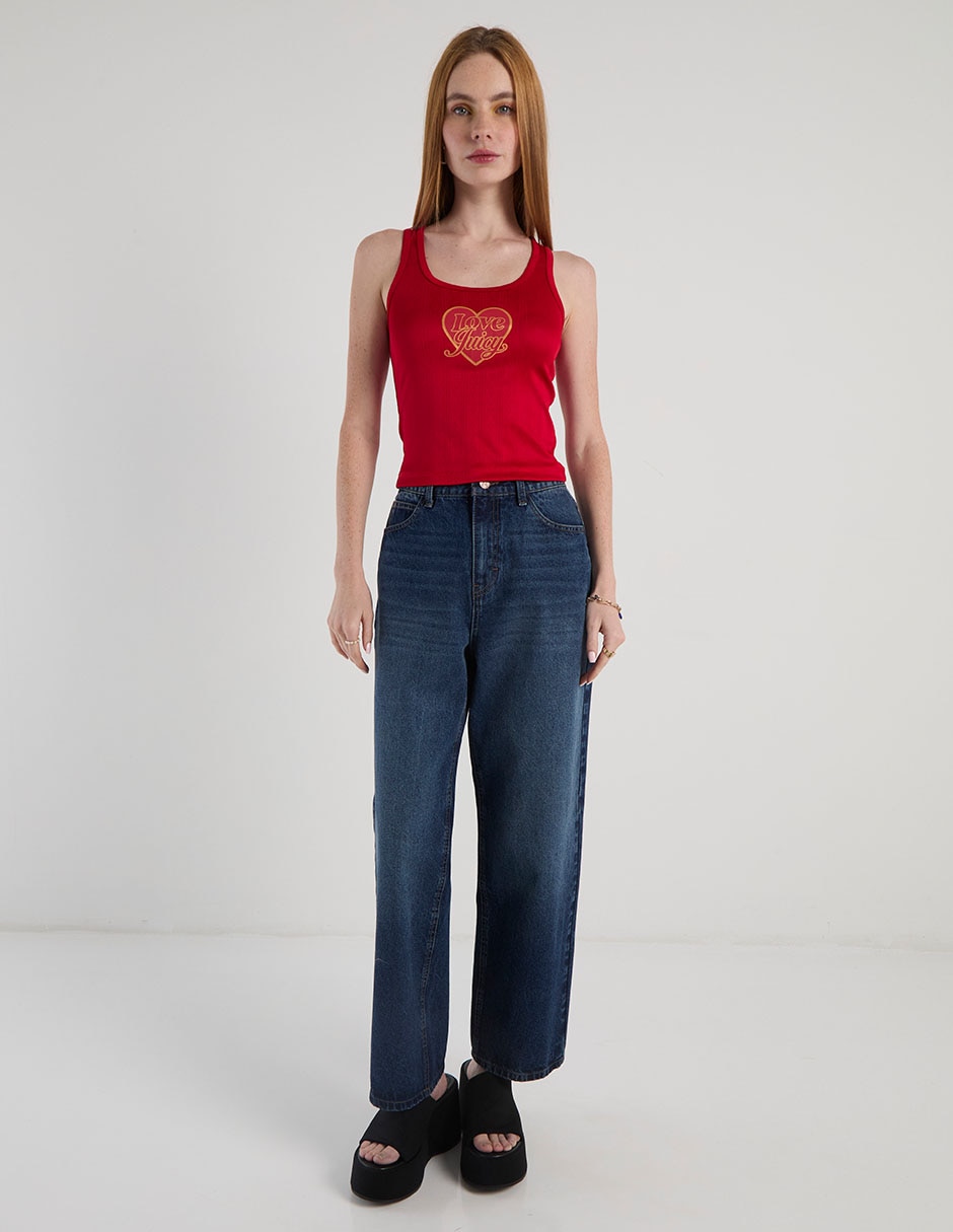 Jeans relaxed amplio a la cadera para mujer 3