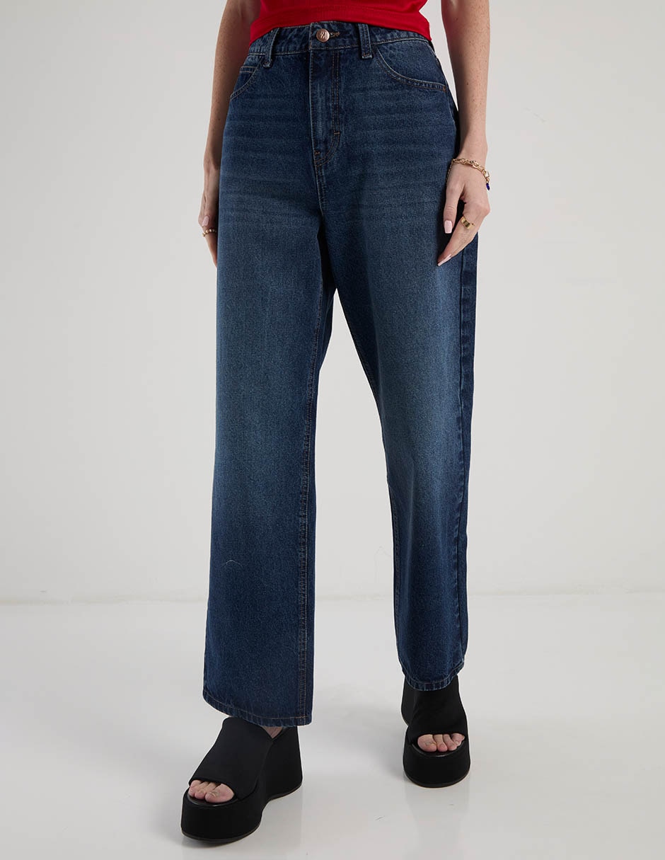 Jeans relaxed amplio a la cadera para mujer 5