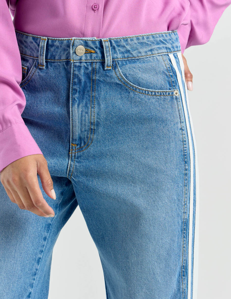 Jeans easy pant wide leg para mujer 4