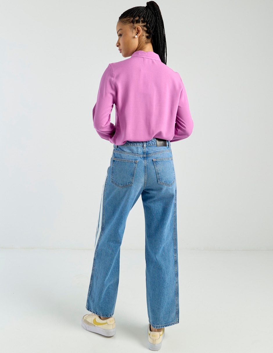 Jeans easy pant wide leg para mujer 6