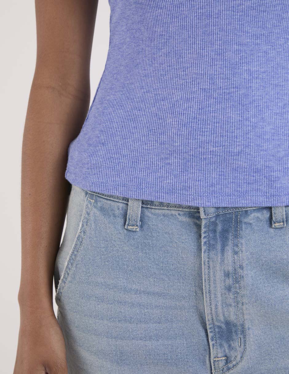 Playera manga corta cuello V para mujer 5