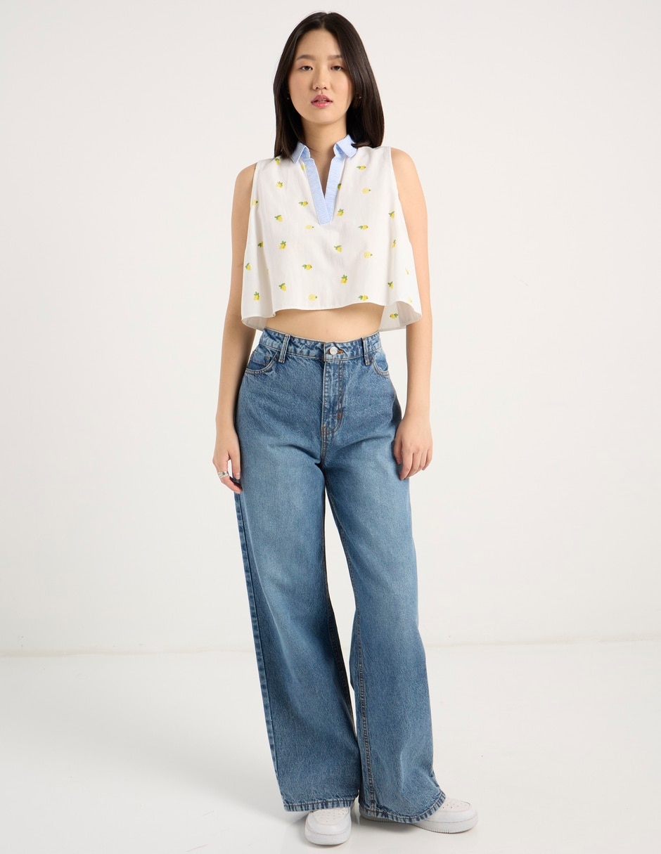 Jeans flare cintura para mujer 4