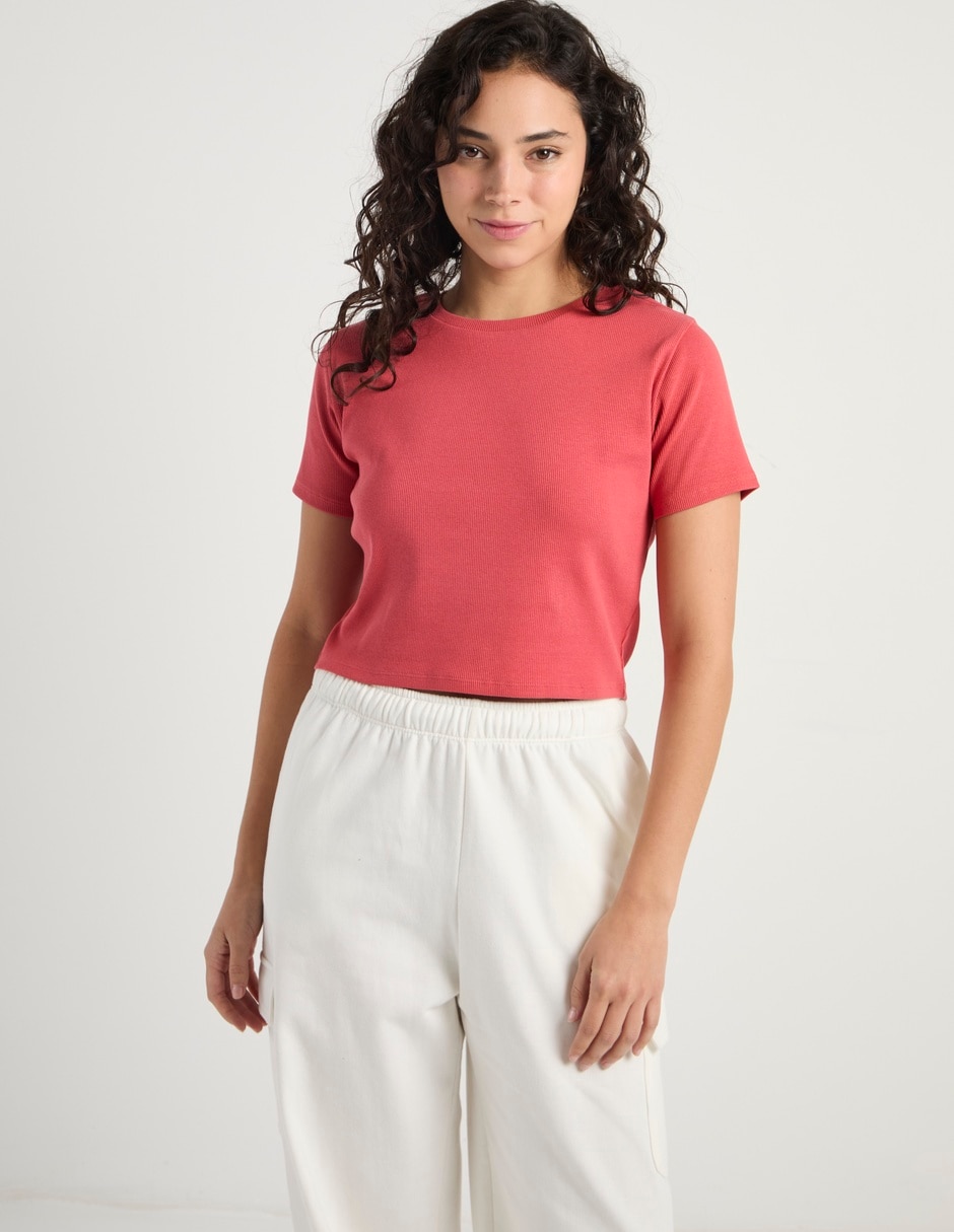 Playera manga corta cuello redondo mujer 2