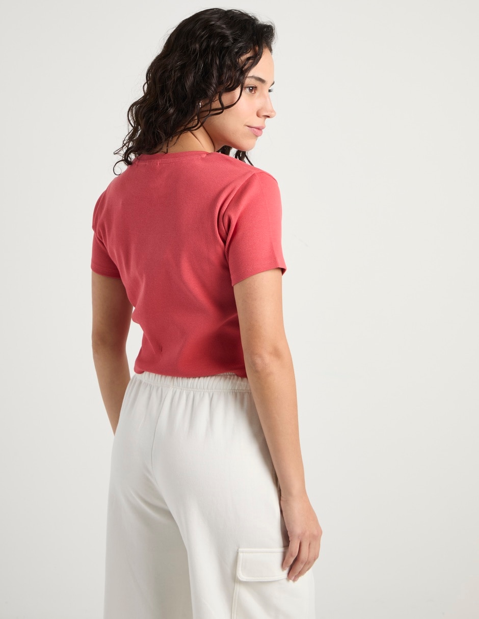 Playera manga corta cuello redondo mujer 6